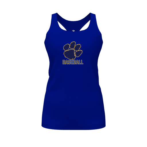 [CUS-DFW-RCBK-PER-RYL-FYS-LOGO2] Racerback Tank Top (Female Youth S, Royal, Logo 2)