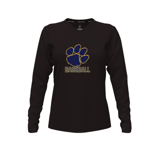 [FTLVCFBK-FYXS-LOGO2] Decker Comfort T-Shirt (Female Youth XS, Black, V Neck, Logo 2, Long Sleeve)