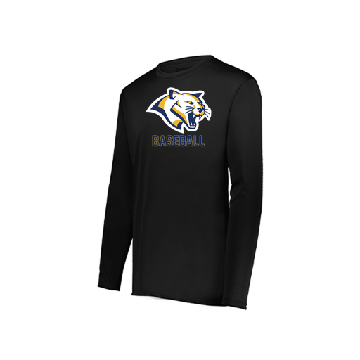 [222823.080.S-LOGO1] Youth LS Smooth Sport Shirt (Youth S, Black, Logo 1)