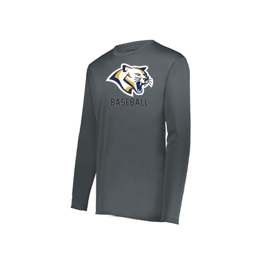 [222823.059.S-LOGO1] Youth LS Smooth Sport Shirt (Youth S, Gray, Logo 1)