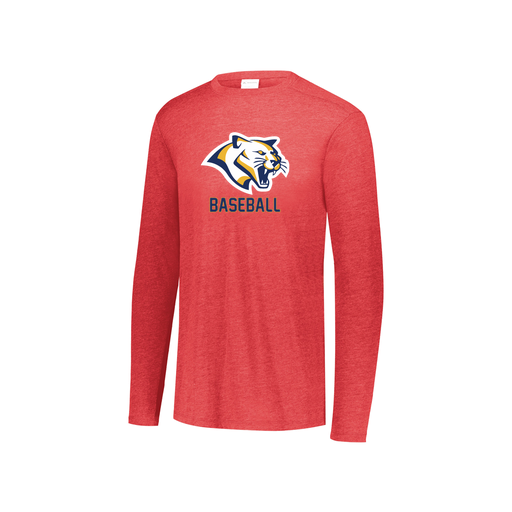 [FTLCUBRD-YS-LOGO1] Decker Youth Tri-Blend T-Shirt - Long Sleeve (Youth S, Red, Logo 1)